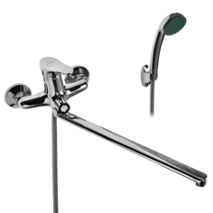 Смеситель для ванной WISENT 22214 с изливом 40 см. и душем Хром