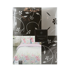 Комплект постельного белья Василиса Премиум евро сатин бело-розовый