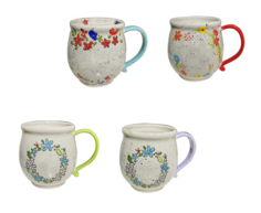 Кружка Flowers Pot керамика 600 мл бежевый No Brand
