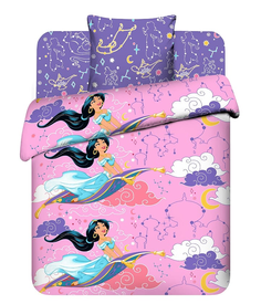 Комплект постельного белья Василиса Принцесса Жасмин 1,5 сп бязь розовый-фиолетовый