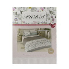 Комплект постельного белья Aura евро бязь голубой-белый в ассортименте