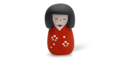 Сувенир мини куколка КОКЭСИ 10см, ручная работа, красная (made in Japan)