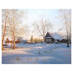 Картина стразами "Зима в деревне" 48 x 38 Гранни