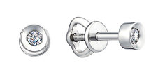 Серьги пусеты из белого золота с бриллиантом Империал S0362-220 Imperial