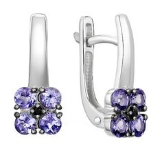 Серьги из белого золота с танзанитом/шпинелью Империал S1208-207/1/8 Imperial