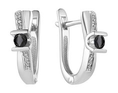 Серьги из белого золота с бриллиантом Империал S0555-225 Imperial