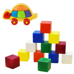 Развивающие игрушки ZEBRATOYS Логическая черепашка+Набор Кубики большие 12 деталей
