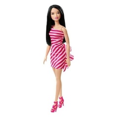 Кукла Barbie Сияние моды в розовом полосатом платье T7580FXL70