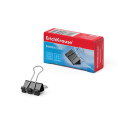 Зажимы для бумаг ErichKrause®, 15мм (коробка 12 шт.)