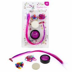 Набор Lucky Дизайнер-Сет 2 Пудра 3 г фуксия 3 пряди резинки 25 шт бусины 25 шт спонж