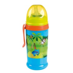 Детская бутылочка Canpol babies спортивный, с трубочкой и крышкой, 350 мл, 12м+, голубой