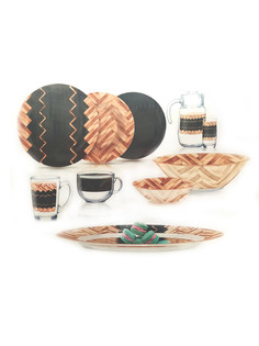 Столовый сервиз АМБ ВУДИ БЛЭК 46 предметов 6 персон Luminarc