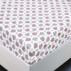 Простынь на резинке 60х120 (борт 10 см) трикотажная Совы АРТПОСТЕЛЬ