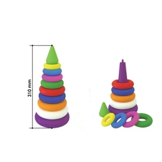 Игрушка пластм, Пирамида, 31*15см, в сетке, ТЕХНОК