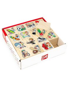 Кубики "Игрушки. Спорт", 16 кубиков АНДАНТЕ