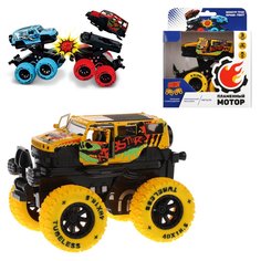 Монстр трак Пламенный мотор, Краш-тест, металл, 4*4, свет, звук, желтый 870518