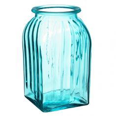 Ваза для цветов NinaGlass Ханна, голубая, высота 18,5 см