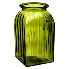 Ваза для цветов NinaGlass Ханна, зеленая, высота 18,5 см