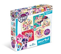 Пазл 4 в 1 My little pony "Зима. Блестящие каникулы" + 4 открытки Origami