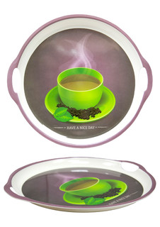 Поднос пластиковый "Green Tea" (круглый) Arte Nuevo