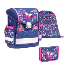 Ранец Belmil Classy Sping Time Blue, Бабочка, синий, с наполением