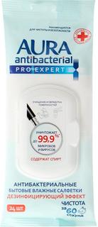 Влажные салфетки Aura Pro Expert антибактериальные 24 шт.