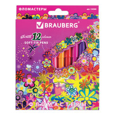 Фломастеры Brauberg Blooming flowers, 12 цветов