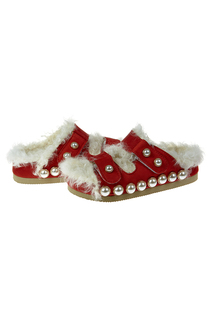 Шлепанцы женские Shepherds Life SLIPPERS WITH PERLES красные 36 RU