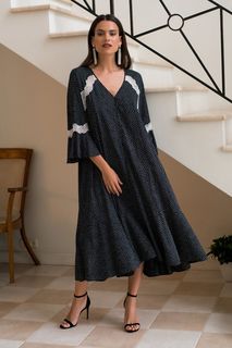Домашнее платье женское Laete 61554-1 черное M/L