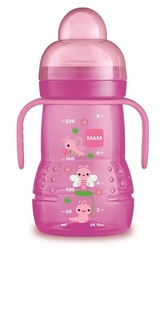 Поильник MAM Trainer+ Тренировочный 220 мл розовый 4+ мес.