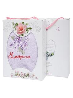 Подарочное махровое полотенце "Комплимент" Фиалковый, 35 х 70 "Всё себе"