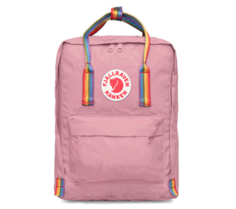 Рюкзак женский Fjallraven Kanken classic розовый с радужными ручками