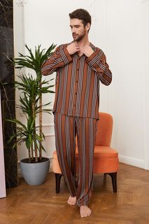 Пижама мужская Laete 61636/61661 коричневая 4XL