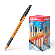 Ручка шариковая ErichKrause® R-301 Orange Stick&Grip 0.7, черный в коробке 50 шт