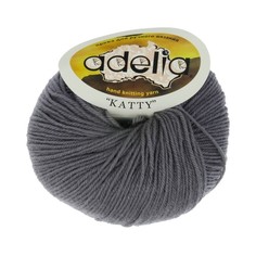 Пряжа Adelia Katty, 100% шерсть, 10*50 г, 150 м+-10 м, №12, серый