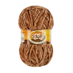 Пряжа Adelia Dolly Velour, 100% микрополиэстер, 5*100 г, 93 м+-6 м, №20, светло-коричневый