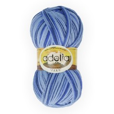 Пряжа Adelia Jake, 75% шерсть, 25% нейлон, 5*100 г, 400 м+-15 м, №14, голубой, синий