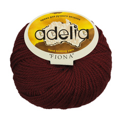 Пряжа Adelia Fiona, 50% шерсть, 50% акрил, 10*50 г, 90 м+-3 м, №230, бордовый
