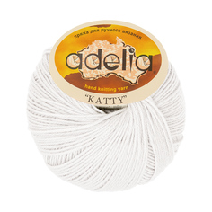 Пряжа Adelia Katty, 100% шерсть, 10*50 г, 150 м+-10 м, №01, белый