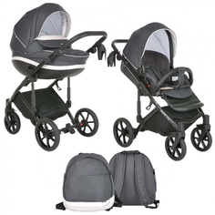 Детская коляска 2 в 1 Tutis Mimi Style Black Marble