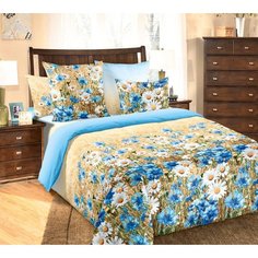 Пододеяльник евро 200х220 см бязь Люкс Васильки Ивановотекстиль