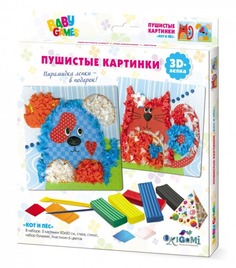 Набор 3D-лепка Пушистые картинки,Для Малышей, Кот и Пес 03263 ORIGAMI