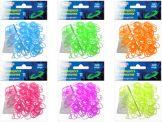 Набор резиночек для плетения браслетов TUKZAR светящиеся 12 пакетов по 200 резиночек
