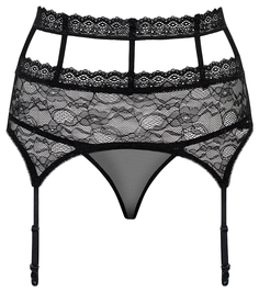 Пояс для чулок и трусики Obsessive Swanita черный, L\XL
