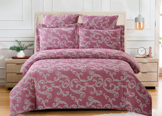 Постельное белье Cleo "Cotton Jacquard" сатин-жаккард CJ-08; Евро 4 наволочки