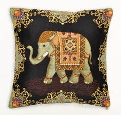 Подушка Декоративная Гобеленовая 45x45 "Индийский слон удача" Студия Текстильного Дизайна