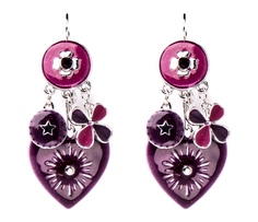 Серьги из бижутерного сплава с эмалью/кристаллом Moon Paris C&C-BO09777-1