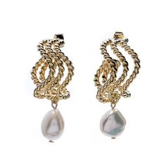 Серьги из бижутерного сплава с жемчугом Moon Paris MR-21.04-049