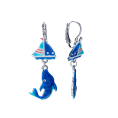 Серьги из бижутерного сплава с эмалью Moon Paris C&C-BO190005