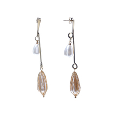 Серьги из бижутерного сплава с искусственным жемчугом Moon Paris MR-1911-047